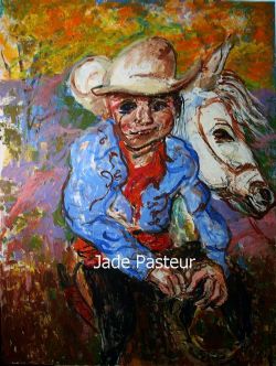 Art - Western, Cowboy. Horse, Original, Impressionism